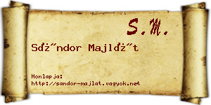 Sándor Majlát névjegykártya